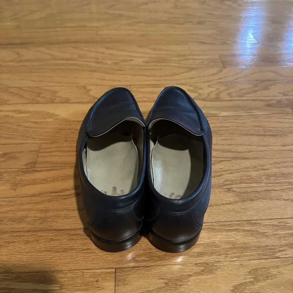 SAS Venetian Handsewn Slip On Black Leather Loafer Shoes Mens Size 13W Made USA